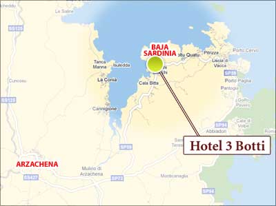 Hotels Arzachena-Olbia, Map